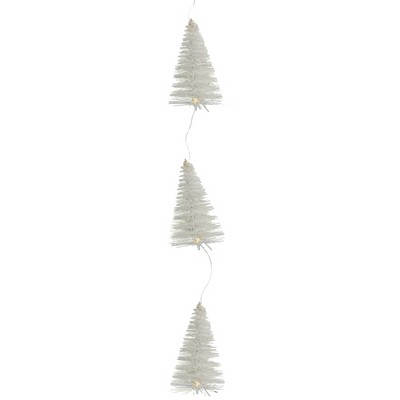 Northlight 6.5' LED Lighted White Mini Sisal Tree Christmas Garland - Warm White Lights