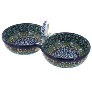 Blue Rose Polish Pottery 942 Ceramika Artystyczna Divided Seasoning Cellar - 1 of 1