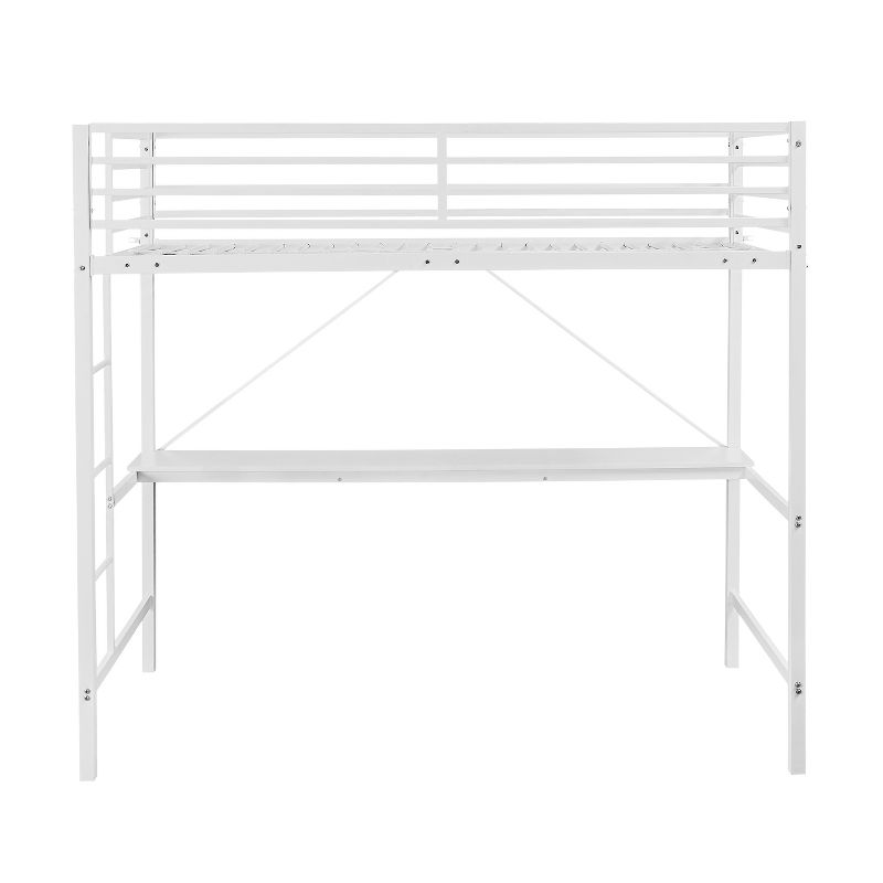 Flash Furniture Jake Metal Loft Bed Frame with Desk, Protective Guard Rails and Ladder for Kids, Teens and Adults, 3 of 13