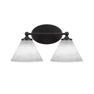 Toltec Lighting Capri 2 - Light Vanity in  Matte Black with 7" White Matrix Shade - 1 of 1