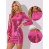 INSPIRE CHIC Women's Sequin Lantern Long Sleeve Sparkle Bodycon Party Club Mini Dress - 2 of 4