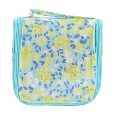 Unique Bargains Women's Flowers Travel Organizer Toiletry Bag Blue 1 Pc
