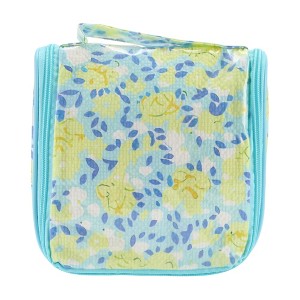 Unique Bargains Women's Flowers Travel Organizer Toiletry Bag Blue 1 Pc - 1 of 3