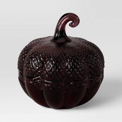Halloween Glass Pumpkin Burgundy - Threshold™