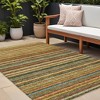 Gold Beige And Wheat Striped Washable Indoor Outdoor Area Rug - 2 of 4