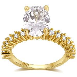 Oval Engagement Ring for Women 2.54 Ct Cubic Zirconia Sterling Silver Bellaria by Ginger Lyne - 1 of 4