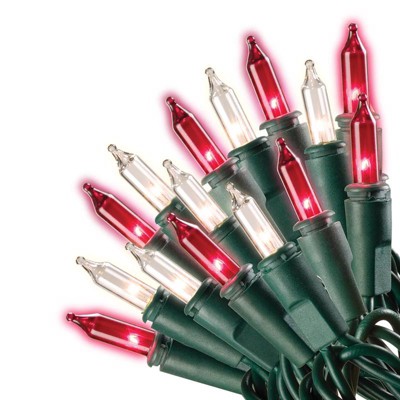 Celebrations Incandescent Mini Red and Clear 100 ct String Christmas Lights 20 ft.