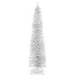 7ft National Christmas Tree Company Silver Tinsel Slim Artificial Christmas Tree