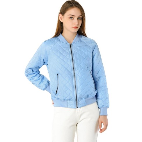 Allegra K Women's Casual Lightweight Zip-up Bomber Jacket With Pockets :  Target