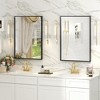 Apmir H Rectangular High-Strength Tempered Glass and Aluminum Alloy Framed French Cleat Mounted Wall Decor Bathroom Vanity Mirror in Matte Black - 2 of 4