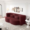 APRILSOUL Modern Floor Sofa with 2 Pillows, Convertible Teddy Fabric Foam-Filled Sleeper Sofa Bed, No Assembly Required - 2 of 4
