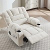 Chenille Manual Recliner Chair,Upholstered Recliner with 8-Point Vibration and Lumbar Heat,Massage Recliner Chair for Living Room-Koiai - 3 of 4
