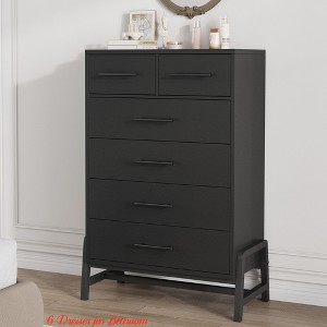 Living Room 4+2 Dresser/5 Dresser for Bedroom, 46.6 in /50.5 in Tall Drawer w/ Large Storage Space, Freestanding Wooden Closet Storage Dresser Chest - 1 of 4