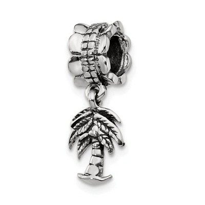 Black Bow Jewelry Sterling Silver Palm Tree Dangle Bead Charm