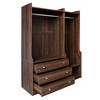 Open Wooden Wardrobe Storage for Bedroom, Gray - 4 of 4