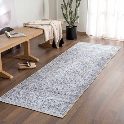 Hauteloom Barny Gray Flat Pile Washable Rug