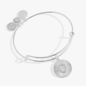 Alex and Ani Initial O Pave Starburst Texture Bangle - 1 of 3