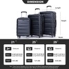 3 Piece Luggage Sets PC Lightweight & Durable Expandable Suitcase with Two Hooks, Double Spinner Wheels, TSA Lock - 3 of 4