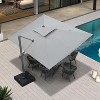 PURPLE LEAF Outdoor Cantilever Umbrella with Base Large Patio Umbrella Windproof Heavy Duty Hanging Offset Umbrella for Garden Outdoor Pool - 2 of 4