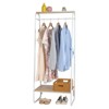 Karl Home Open Wardrobe with Millennium Oak MDF & White Iron Frame 25.2x15.7x59.4 Inches 2-Layer Storage - 2 of 4