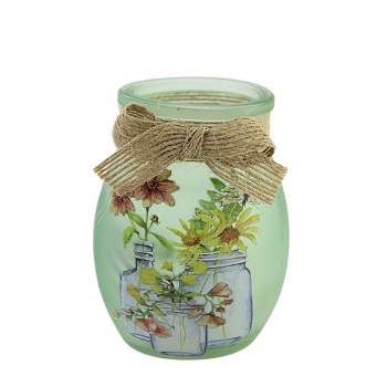 Stony Creek Delightful Snowman Small Jar - One Electric Jar 4.0 Inches -  Electric Christmas Winter - Dgs2280 Cardinal - Glass - Multicolored
