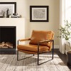 Art Leon Faux Leather Cushioned Seat and Back Accent Chair - 2 of 4