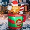 Joyfy 6 FT Tall Christmas Inflatables Decorations, Gingerbread Man in Hot Cocoa Mug Inflatable with LEDs for Xmas Party Indoor Outdoor Yard Decoration - 3 of 4