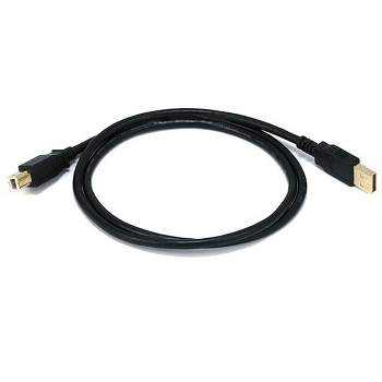 Monoprice USB 2.0 Cable - 3 Feet - Black | USB Type-A Male to USB Type-B Male, 28/24AWG with Ferrite Core, Gold Plated