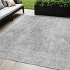 Gray Silver And Charcoal Abstract Washable Indoor Outdoor Area Rug - 2 of 4