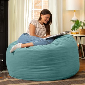 Jaxx 4 Foot Saxx - Large Round Bean Bag Chair for Adults - Lush Velvet - 1 of 4