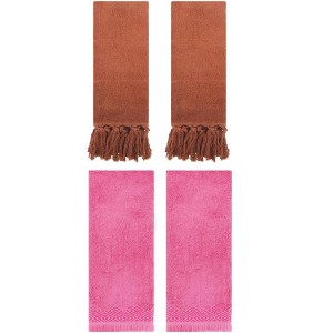 REGALWOVEN 4 Packs Cotton Absorbent Soft Turkish Hand Towels with tassel for Bathroom - 1 of 4