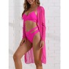 INSPIRE CHIC Women's Cut Out Criss Cross Adjustable Spaghetti Straps Triangle Bottoms Swimwear Bathing Bikini Sets 3 Pieces - 2 of 4