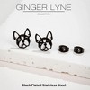 French Bulldog Dog Earrings for Women Frenchie Love Puppy Black Stainless Steel Stud Ginger Lyne - 2 of 4