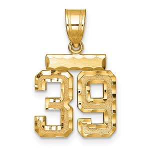Black Bow Jewelry 14k Yellow Gold, Varsity Collection, Small D/C Pendant Number 39 - 1 of 3