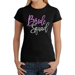 LA Pop Art Women's Word Art T-Shirt - Bride Squad - 1 of 4