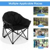 Costway Folding Camping Moon Padded Chair with Carry Bag Cup Holder Portable Navy\ Brown\Grey - 3 of 4