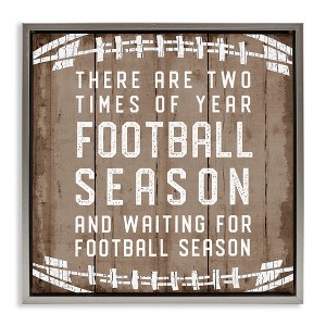 Stupell Industries Time of Year Football Season Floating Frame Canvas Art, Gray, 25" x 25" - 1 of 4