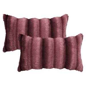 REGALWOVEN Fade-Resistant Plush Striped Luxury Series Soft Fluffy Modern Throw Pillow Covers 2 Pcs - 1 of 4