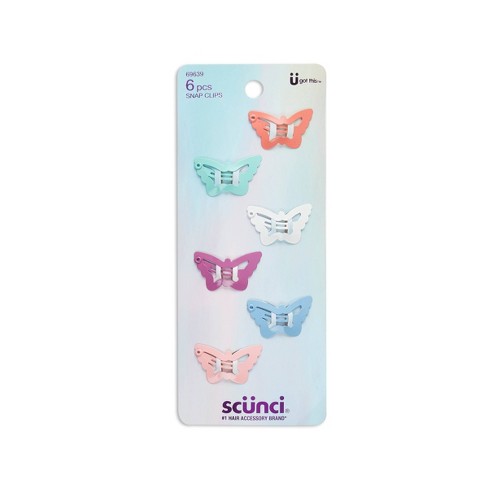 Scunci Effortless Beauty Butterfly Jaw Clips, Assorted Colors, 2-Pack