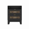 Bella Depot 20.08'' 2-Drawer Farmhouse Wooden Nightstand with Wooden Strip Stickers - 4 of 4