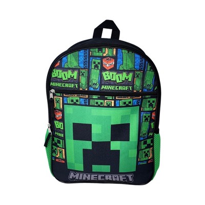 Bioworld Minecraft Creeper 5 Piece 16 Inch Backpack Set : Target