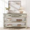 3-Tier Console Table, 47" Retro Entryway Table with  2 Storage Drawers ,Narrow Wooden Sofa Table with Open Shelf for Living Room, Foyer, Hallway - 3 of 4