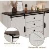 45" Farmhouse TV Stand w/Sliding Barn Doors & 4 Drawers - Wood Entertainment Center for Living Room - 4 of 4