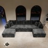 137.8"68.9" Plush Corduroy 5-Piece Modular Sectional Sofa with No Assembly Required and Comfortable Chaise Lounge - 2 of 4