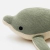 TopComfy Baby and Toddler Learning Toys Knitted Stuffed Dolphin Soft Toy Curved Body Shape Ocean Themed Play Toy For Kids, Green, 17"*11"*2" - 3 of 4