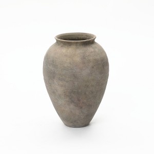 LuxenHome Rustic Ceramic Vase, Terracotta Pot with Earthy Gray-Brown Finish, Handcrafted - 1 of 4