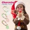 4E's Novelty Christmas Candy Bracelets, 30-Pack Bulk Candies with Festive Santa, Tree & Snowflake Charms, Tasty Strawberry - 2 of 4