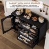 Sideboard Buffet Cabinet with Storage, Buffet Cabinet with Fluted Glass Door and Drawers,Black - 3 of 4
