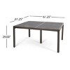 61'' Square Vintage Outdoor Patio Dining Table,Cast Aluminum Backyard Woven Tabletop Dining Table,Heavy Duty Outdoor Dining Table-Coolbibila - 4 of 4