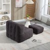 CAVINAS Fluffy Bean Bag Chair, Lazy Sofa Chair with Memory Foam and Ottoman, for Living Room, Bedroom, Apartment, Black - 2 of 4